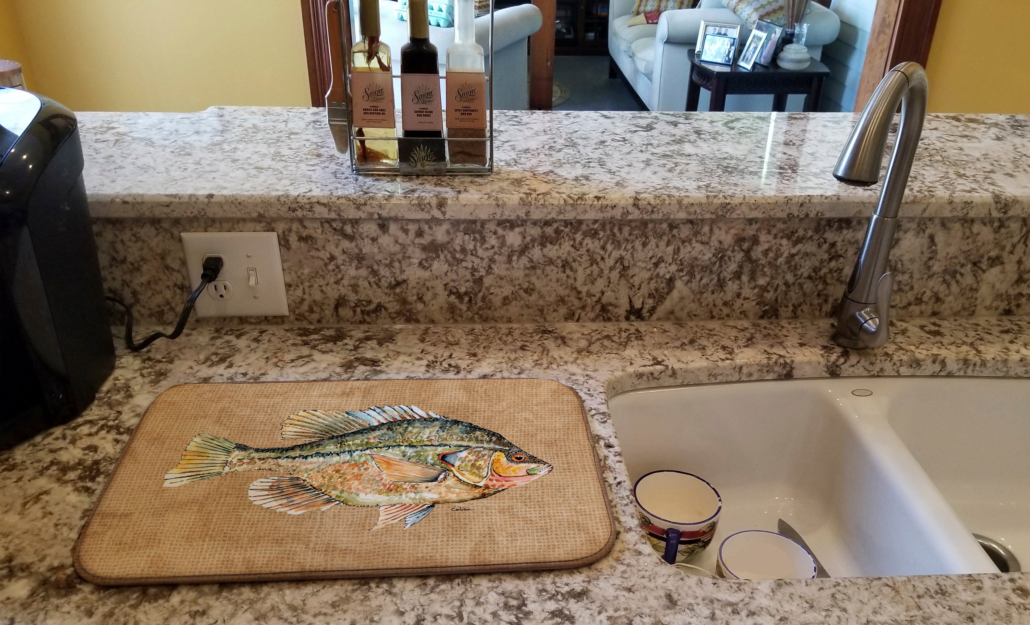 Croppie Dish Drying Mat Absorbent Dish Drying Mat Pad for Kitchen Counter Dish Drainer Mat for Countertop, 14 x 21", Multicolor