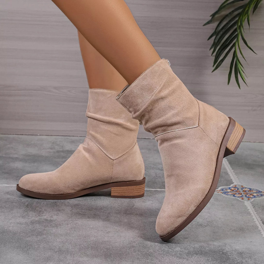 Point Toe Block Heels Boots