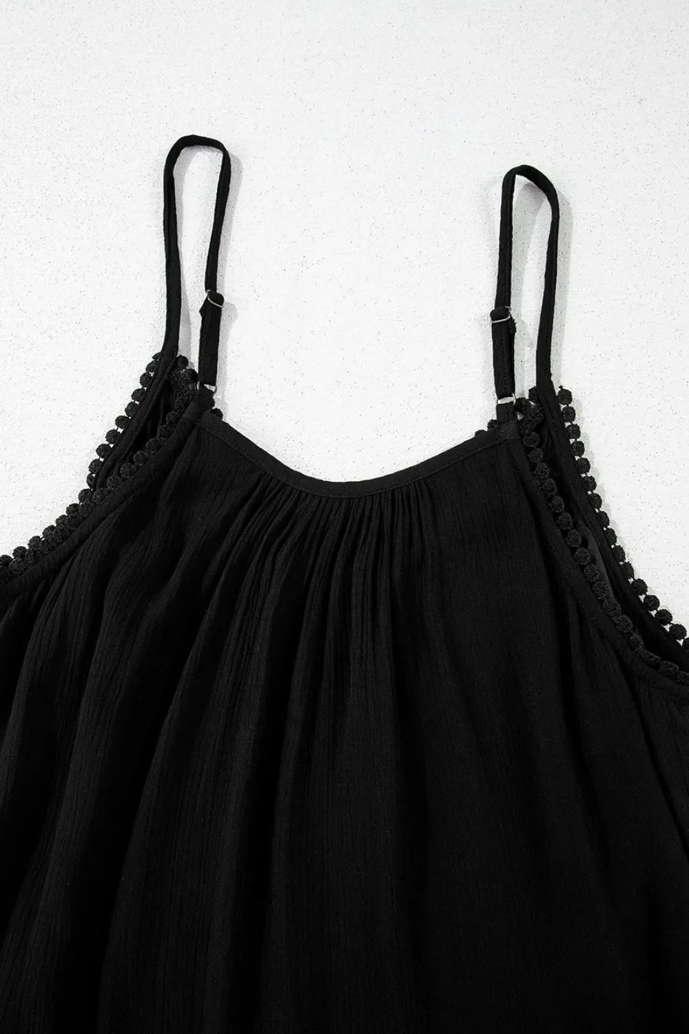 Floral Ruffled Hem Embroidery Cami
