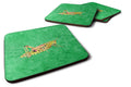 Grasshopper on Green Foam Coasters Set of 4 Cup Coasters for Indoor Outdoor, Tabletop Protection, Anti Slip, Mouse pad Material