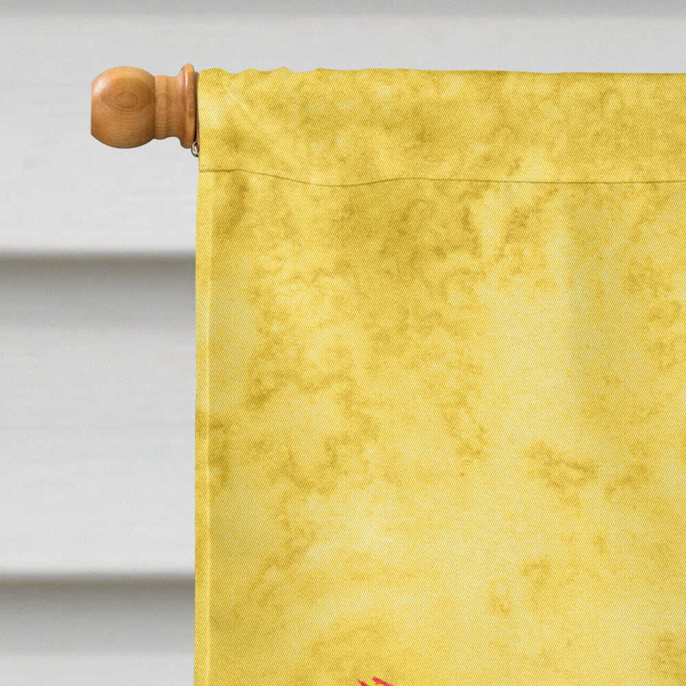 Dragonfly on Yellow House Flag 28x40 Porch Sleeve Pole Decorative Outside Yard Banner Artwork Wall Hanging, Polyester