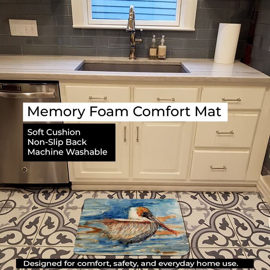 Pelican in the water Memory Foam Kitchen Mat Machine Washable Anti-Fatigue Cushion Comfort Bath or Kitchen Rug