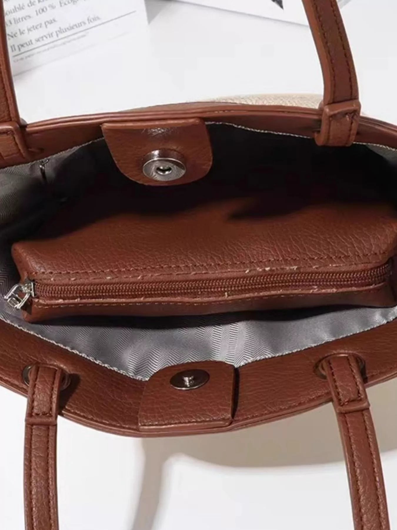 Contrast Trim Shoulder Bag