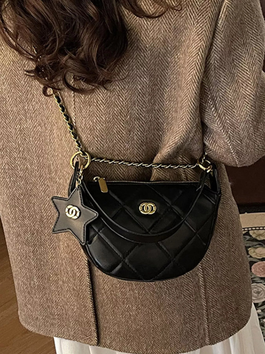 Quilted Chain Crossbody Bag