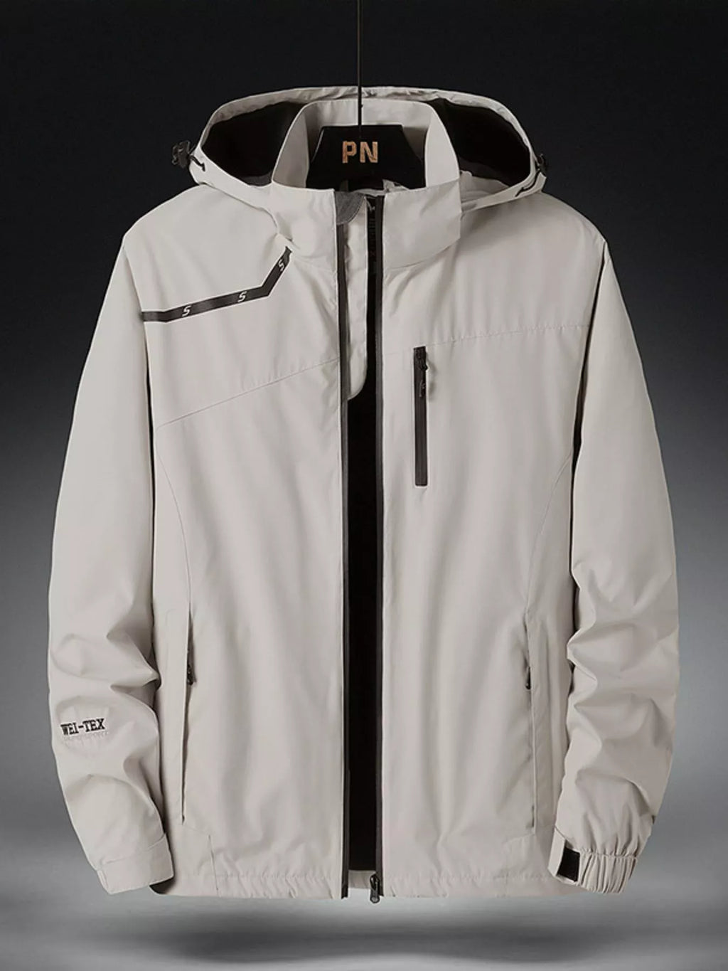 Men's Plus Size Hooded Windproof Zip Up Outdoor Jacket