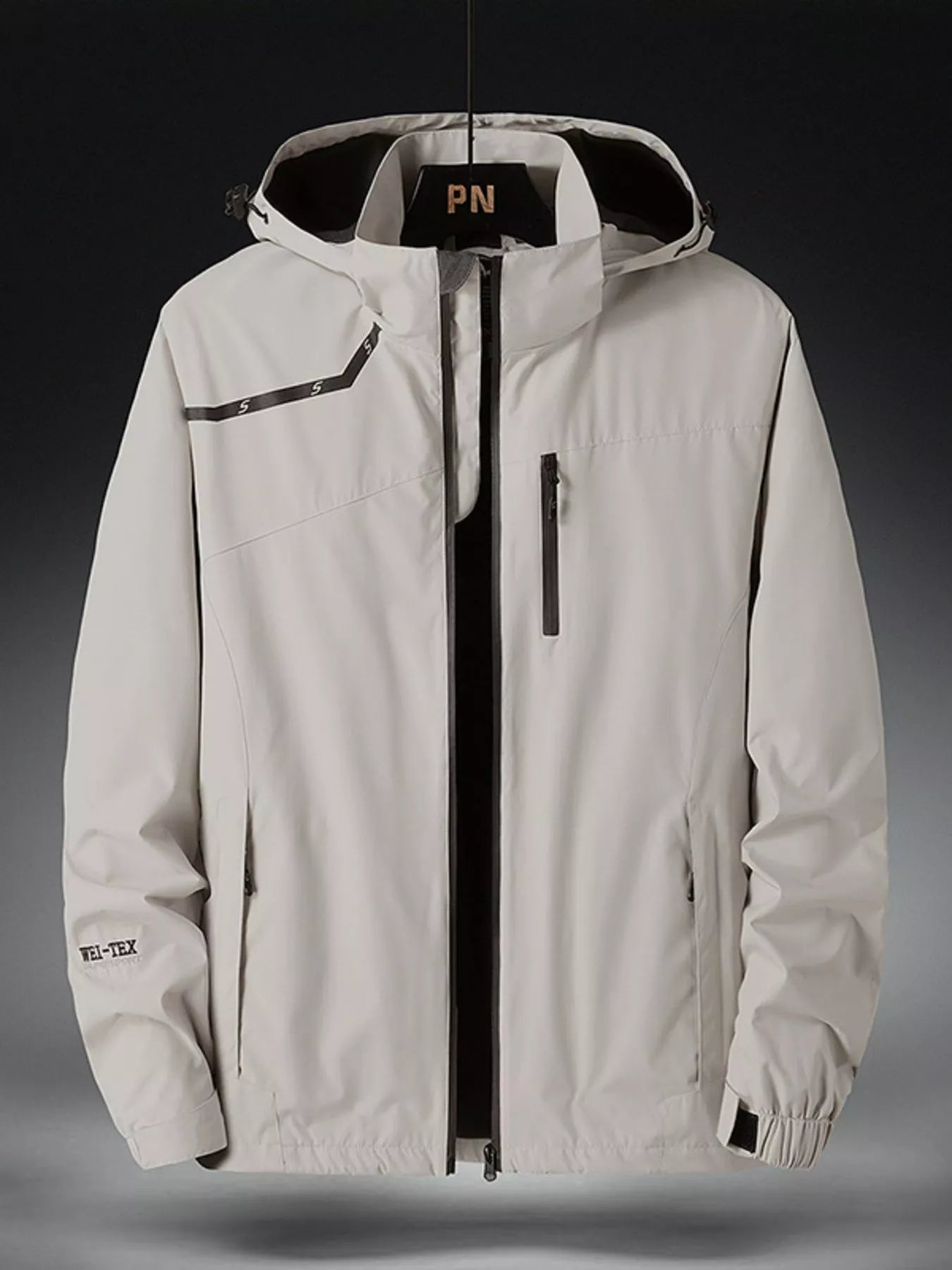 Men's Plus Size Hooded Windproof Zip Up Outdoor Jacket