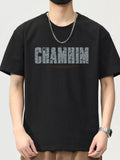 Men's Plus Size Letter Graphic Short Sleeve Casual T-Shirt