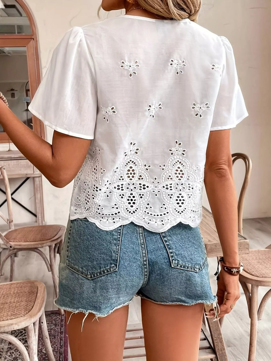 Tie Front Short Sleeve Shirt