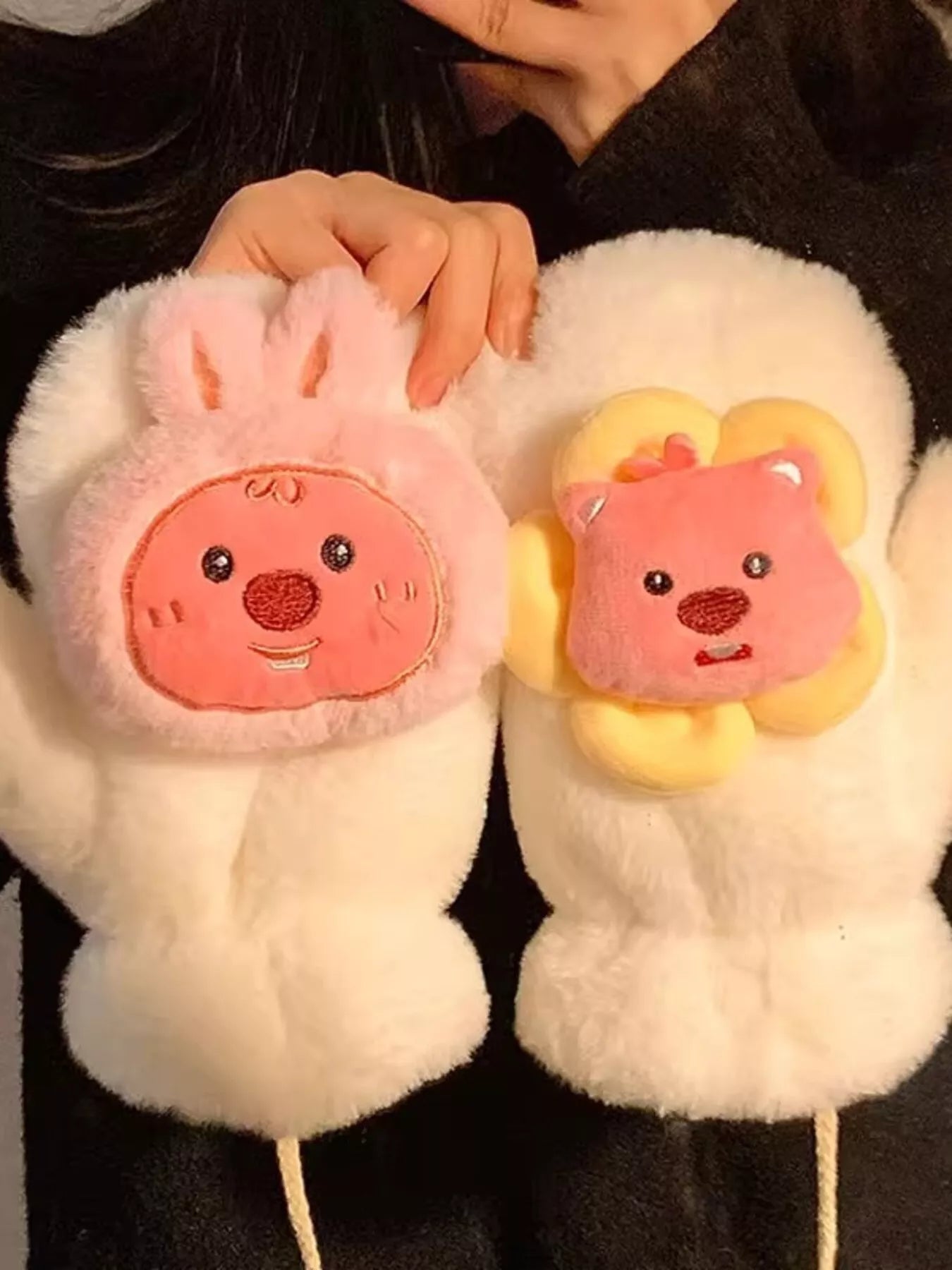 Cartoon Plush Warm Gloves