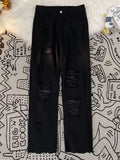Men's Full Size Vintage Distressed Wide Leg Jeans Plus Size