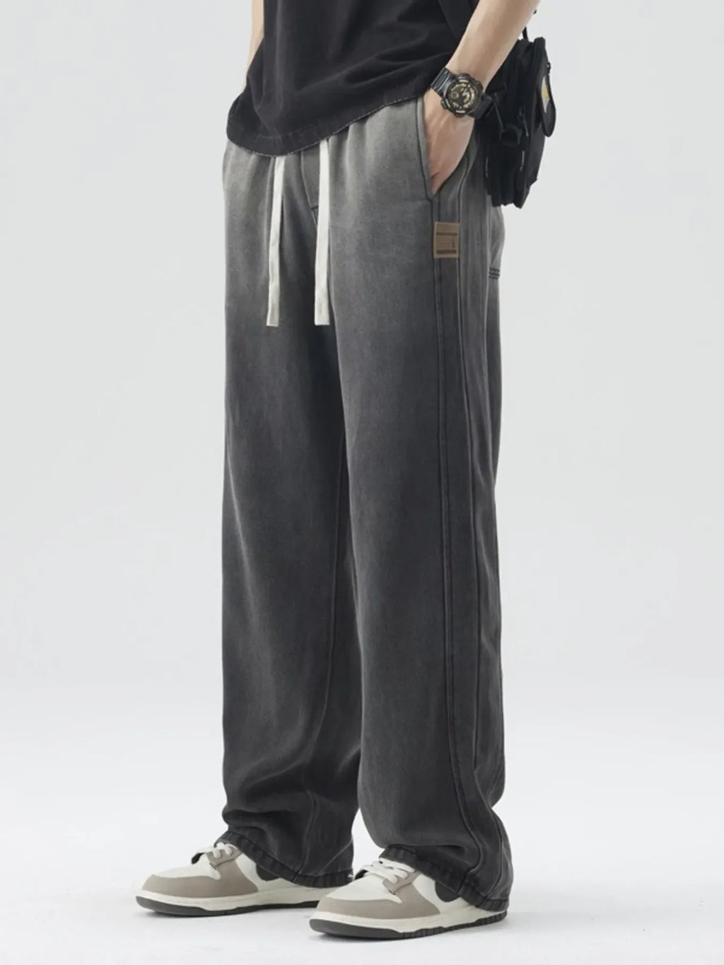 Men's Plus Size Loose Fit Drawstring Jeans
