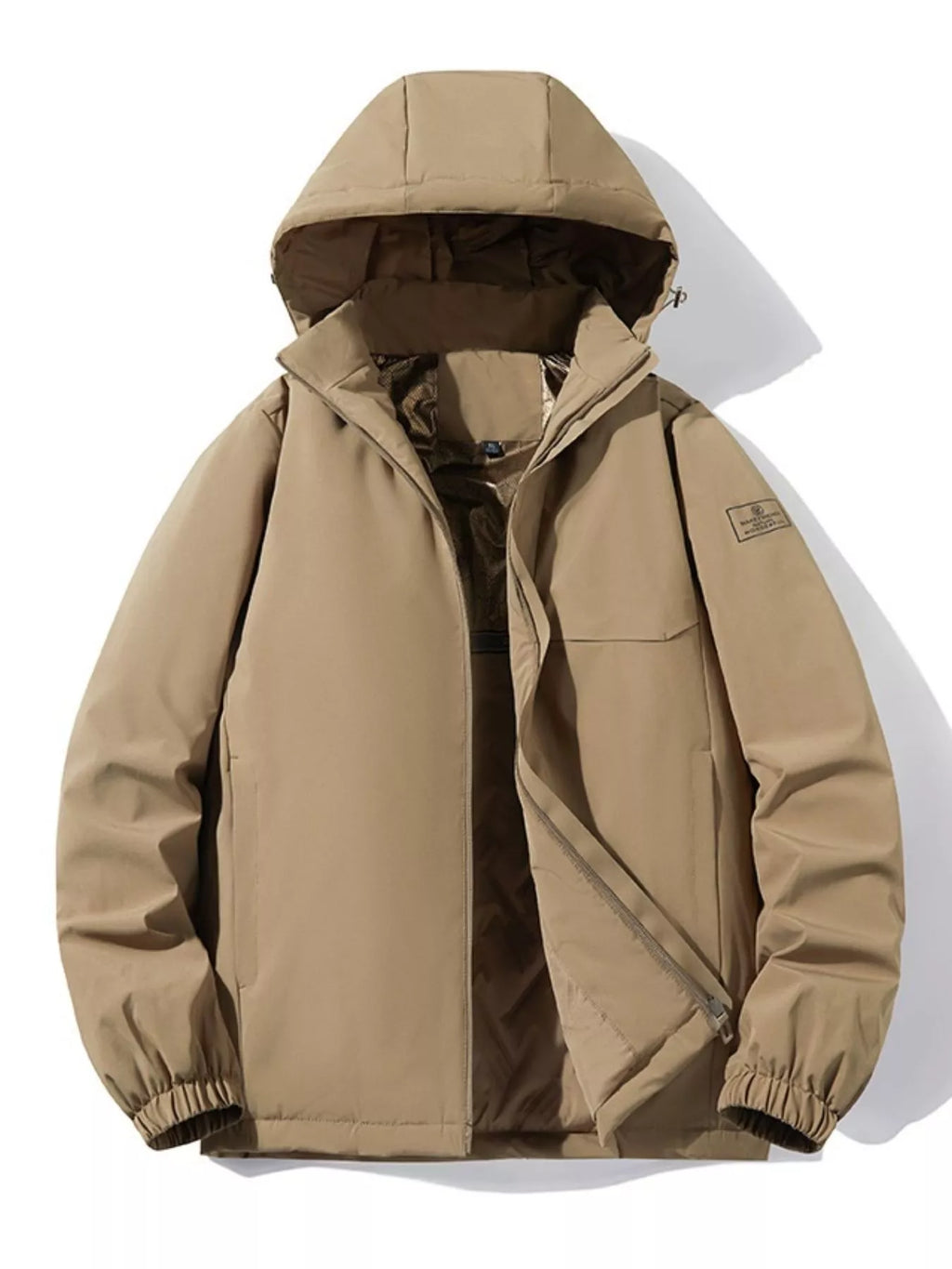 Men's Plus Size Hooded Zip Up Outdoor Jacket