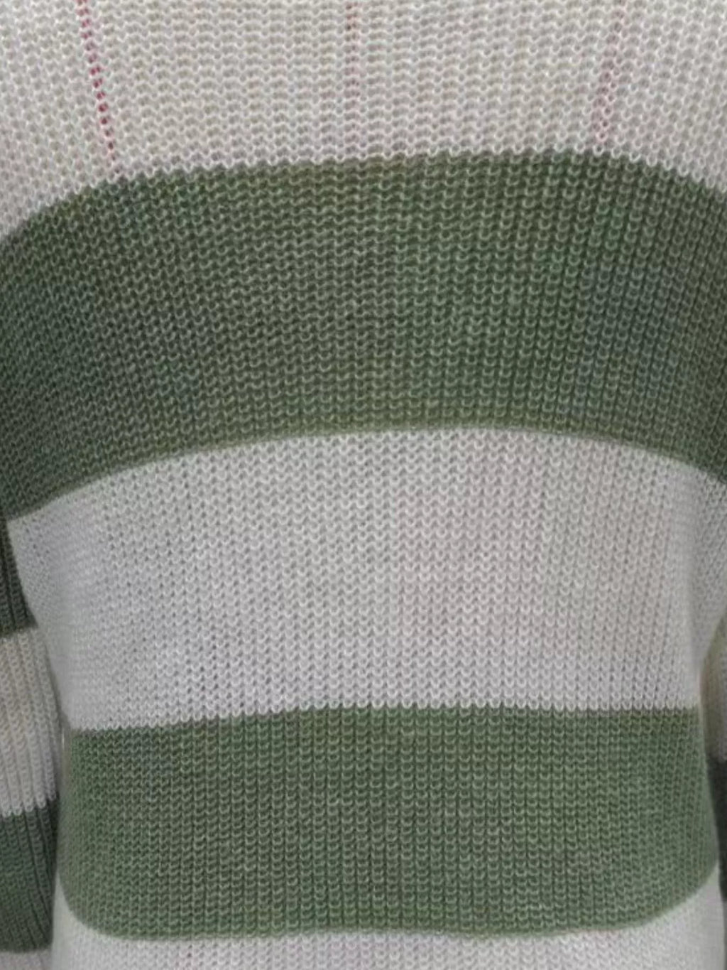 Full Size Contrast Striped Round Neck Sweater Plus Size