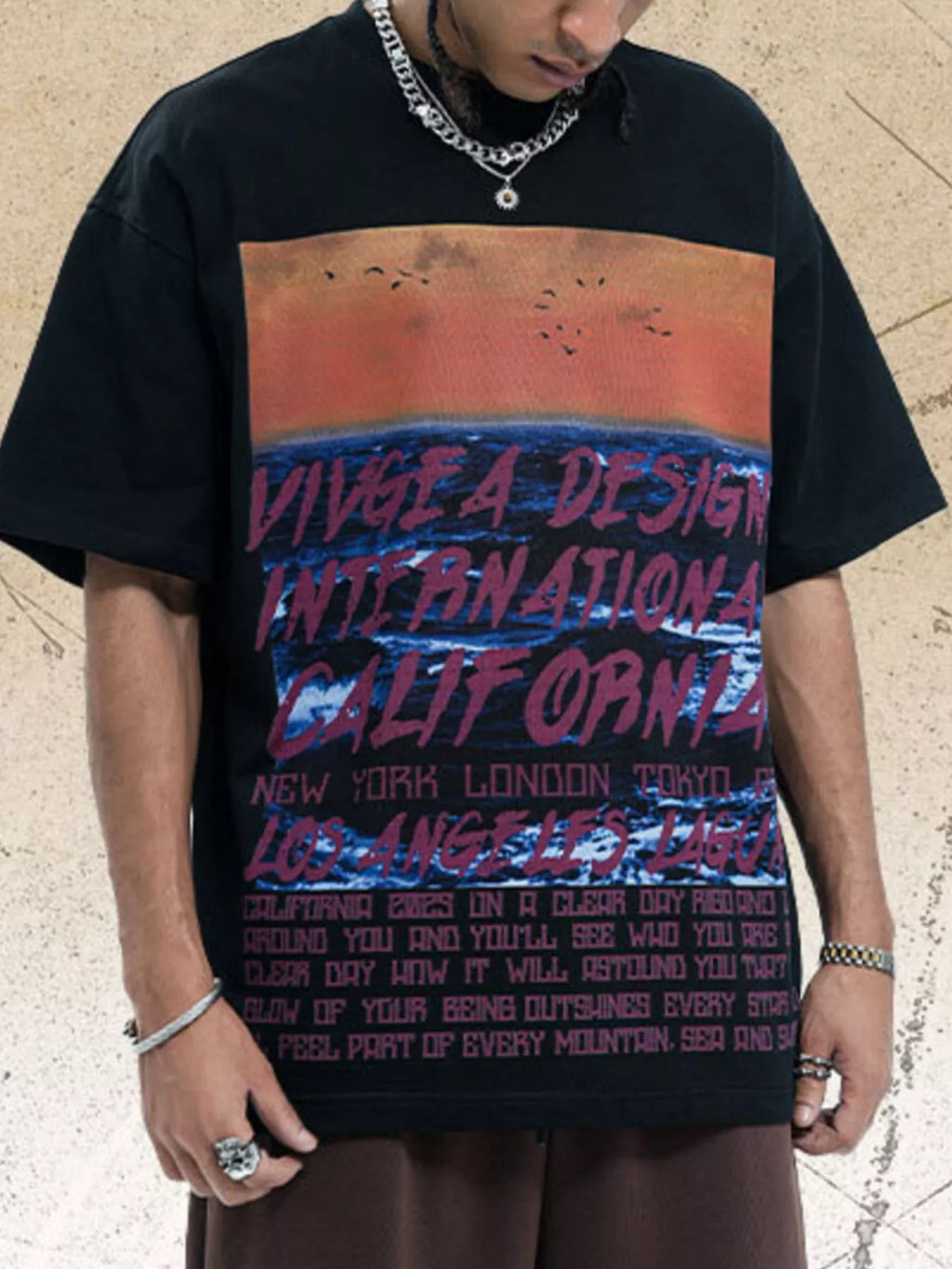 Men's Graphic Round Neck Short Sleeve Tee