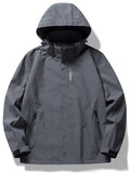Men's Plus Size Hooded Waterproof Zip Up Jacket