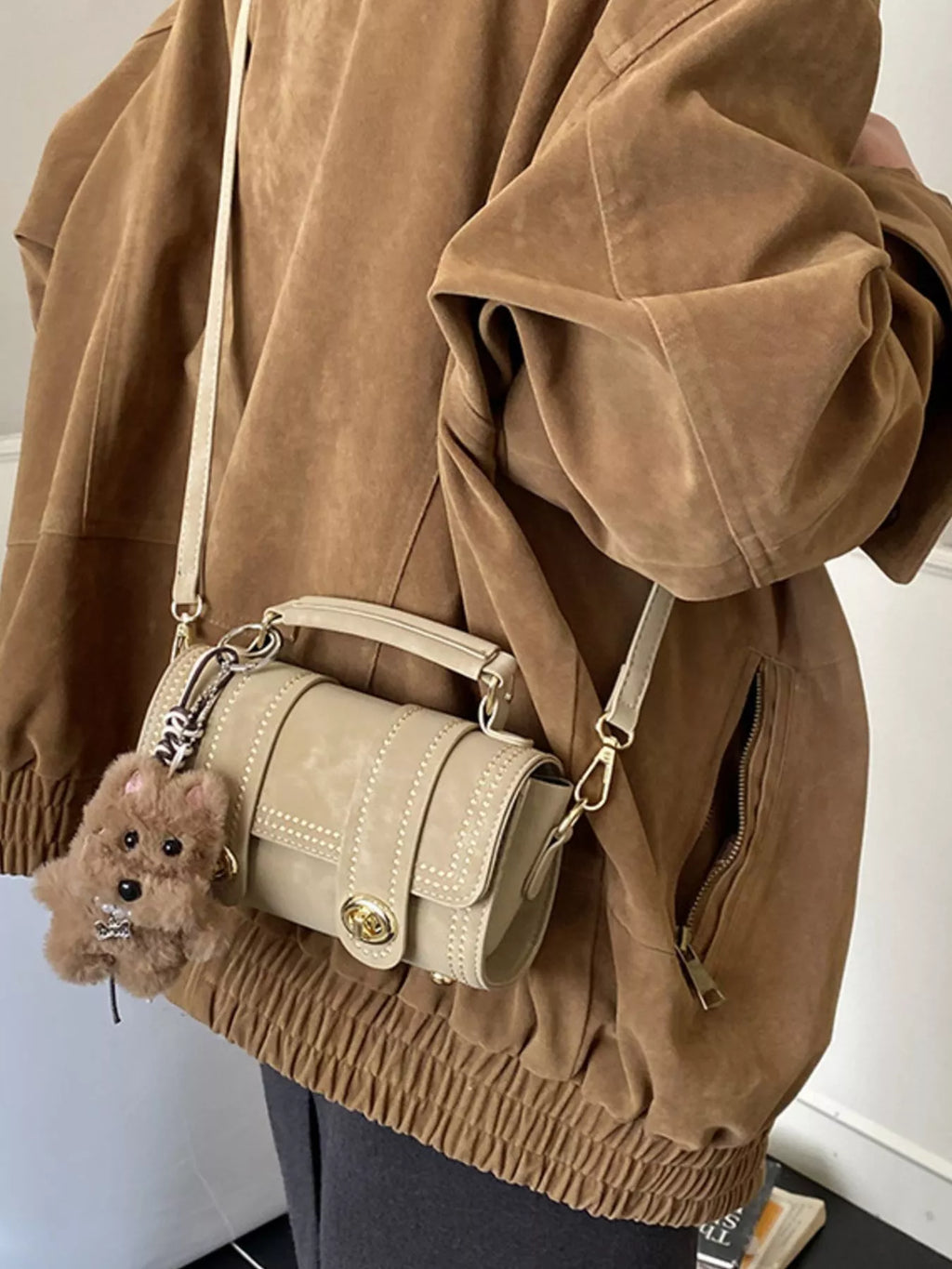 Barrel-Shaped Crossbody Bag