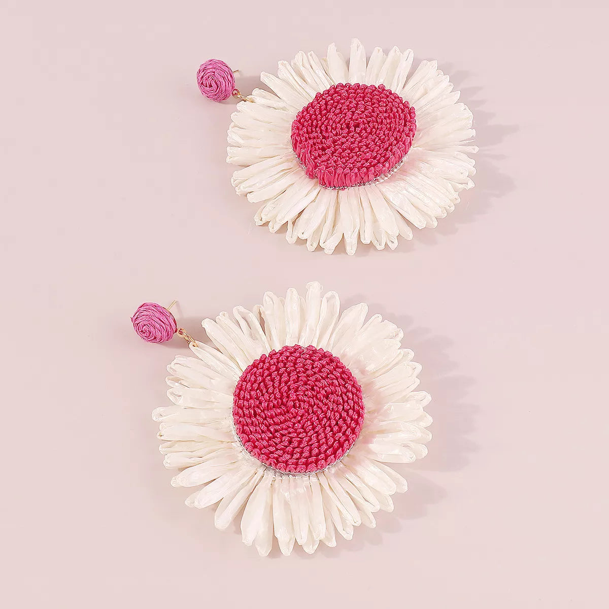 Sunflower Rattan Dangle Earrings