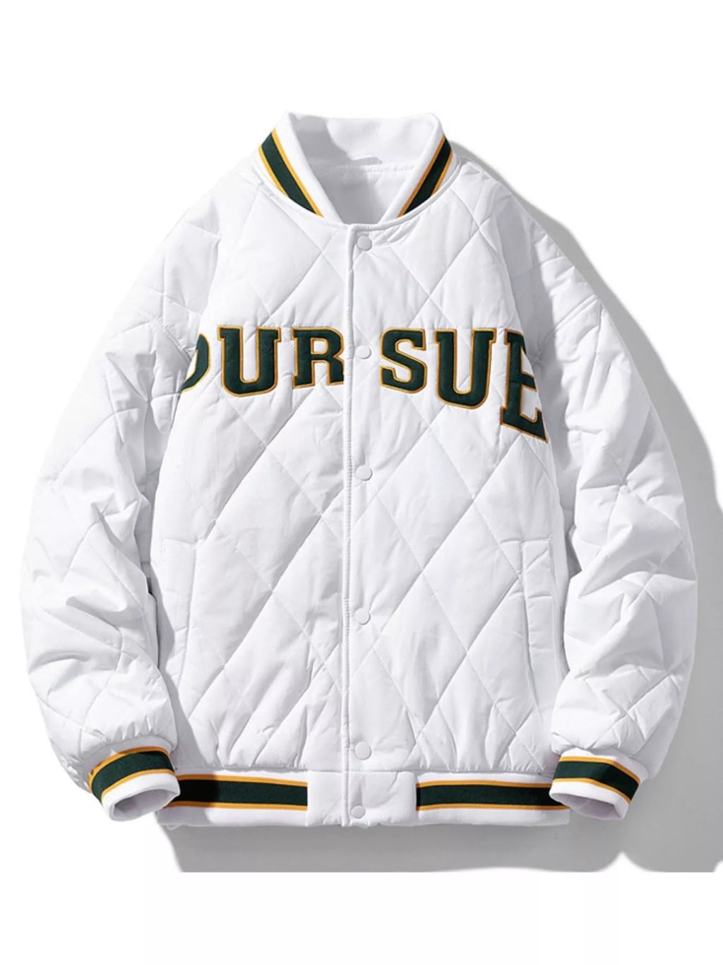 Men's Plus Size Quilted Padded Snap Down Jacket