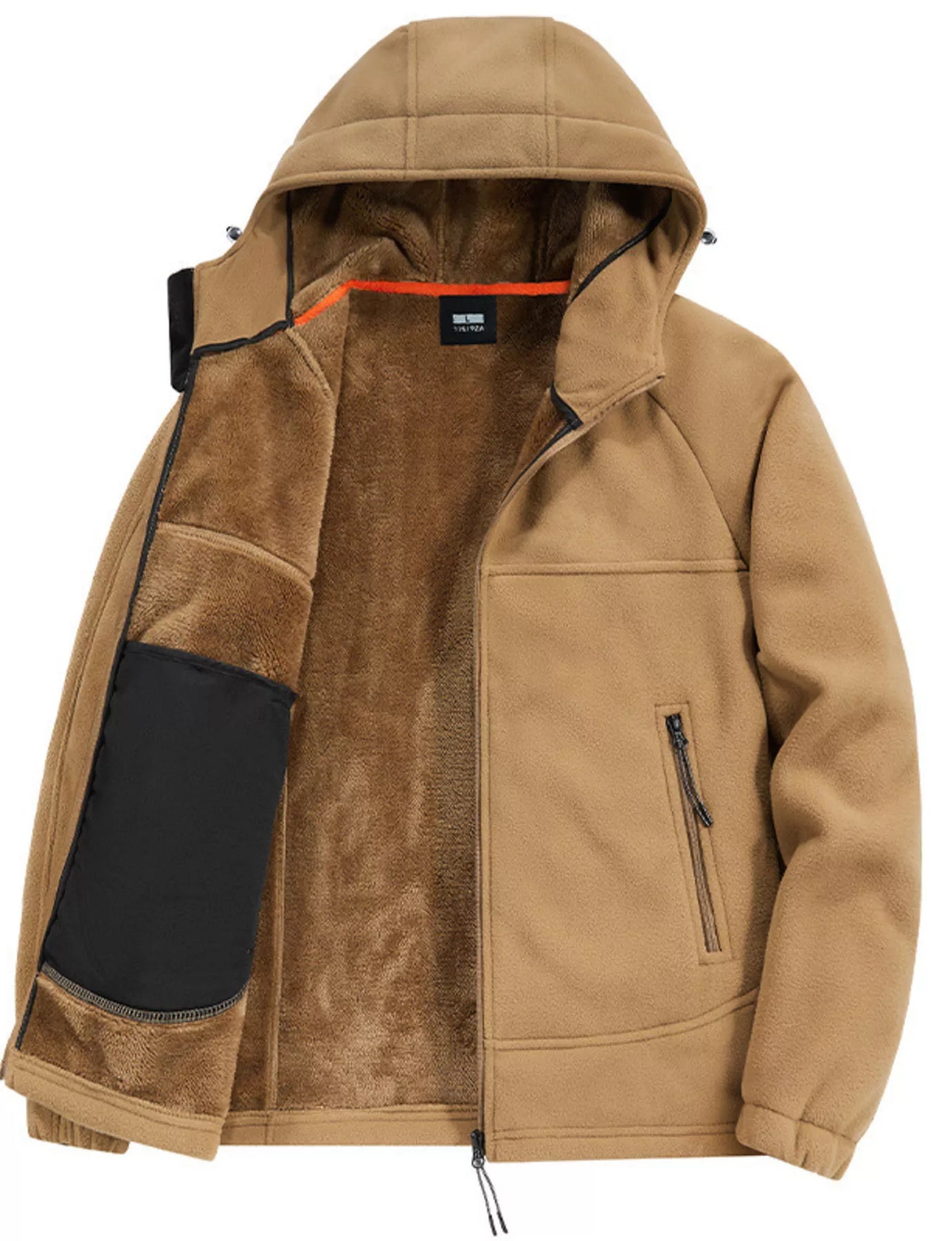 Men's Plus Size Zip Up Hooded Fleece Jacket
