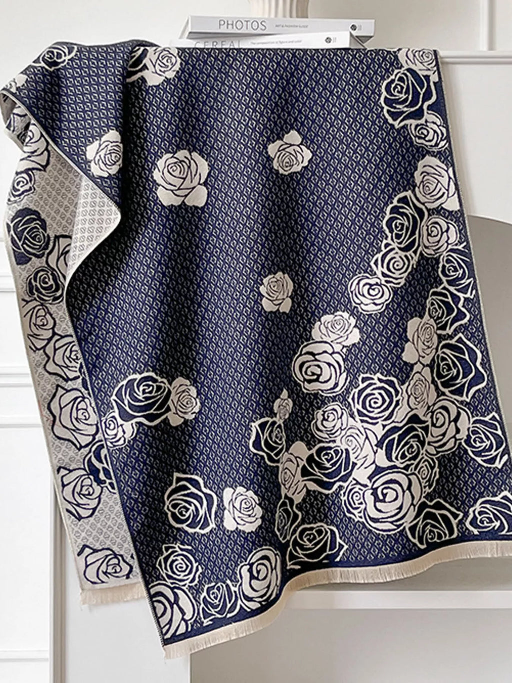 Rose Pattern Warm Scarf