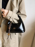 Leather Crossbody Bag with Charm