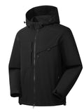 Men's Full Size Waterproof Hooded Zip Up Jacket Plus Size