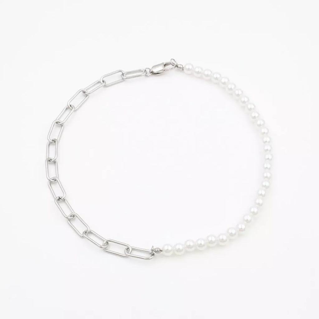 Pearl & Chain Link Necklace