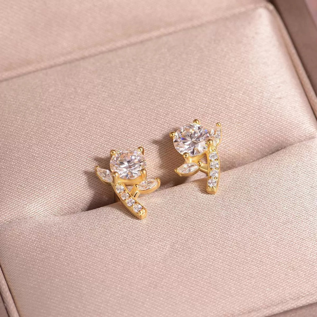 2 Carat Moissanite 925 Sterling Silver Stud Earrings