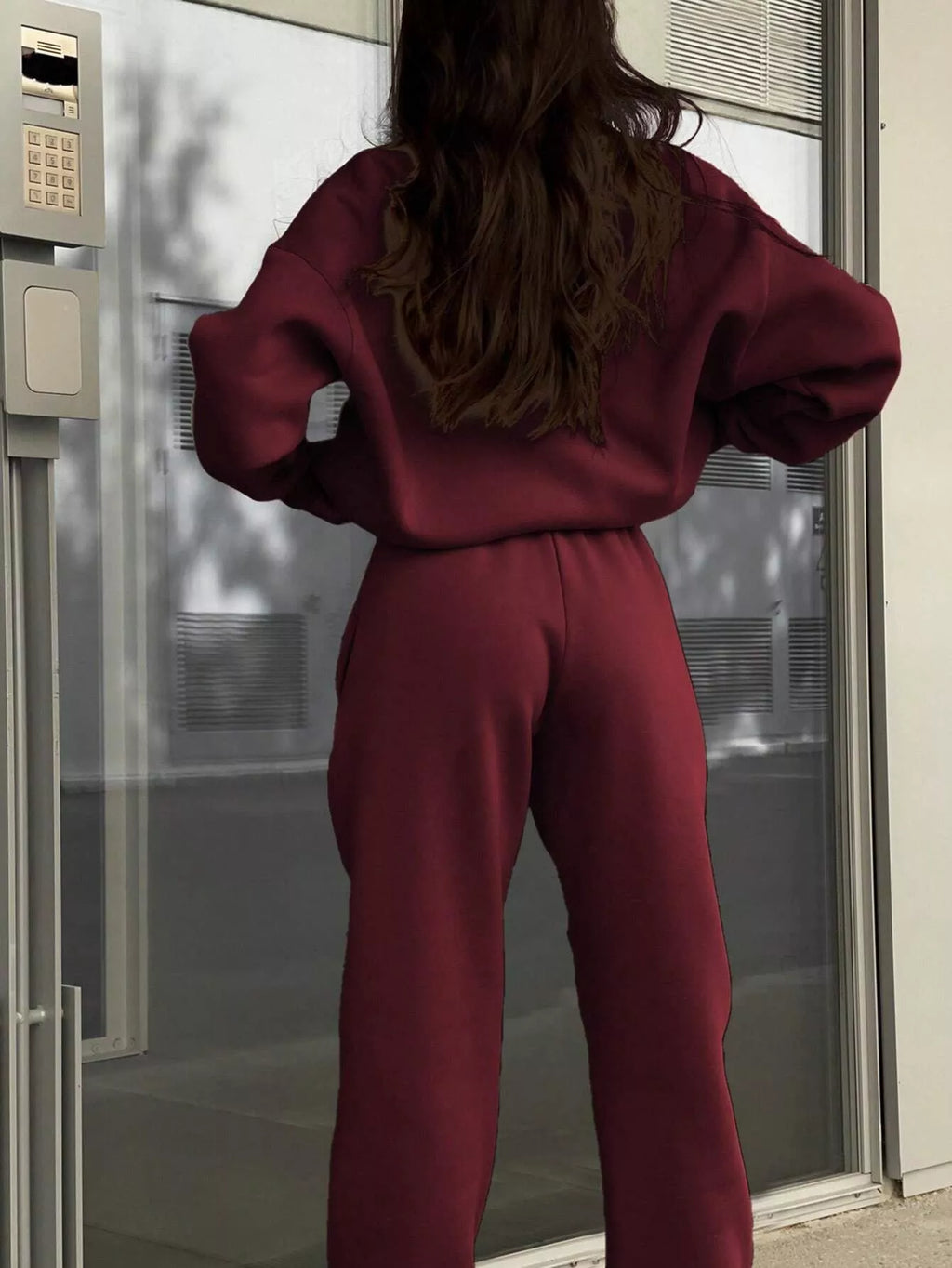 Half Zip Sweatshirt and Pants Set