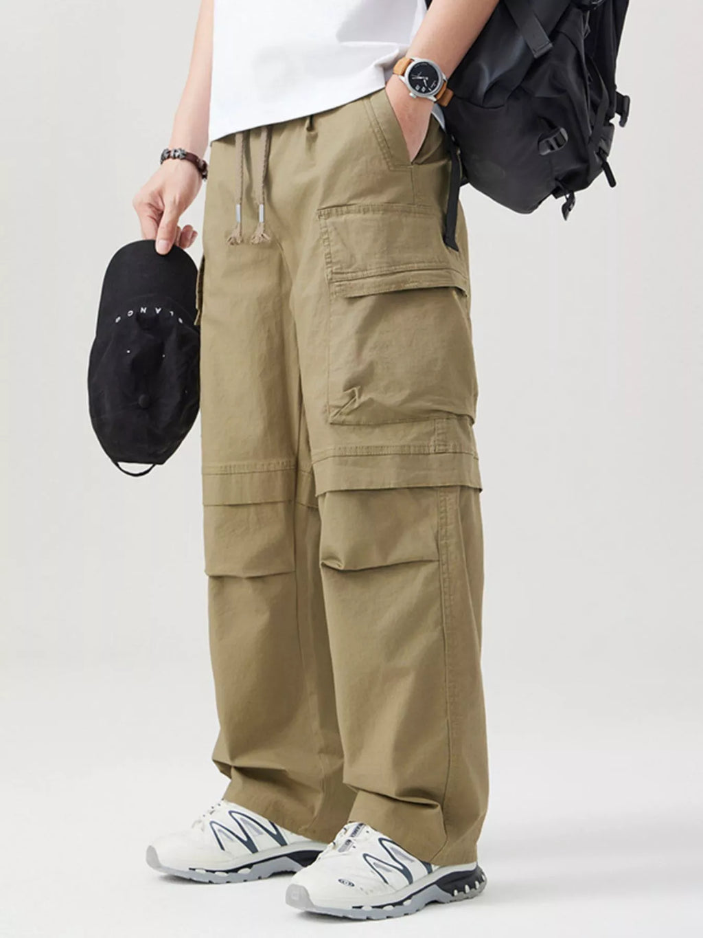 Men's Plus Size Loose Fit Multi-Pocket Cargo Pants