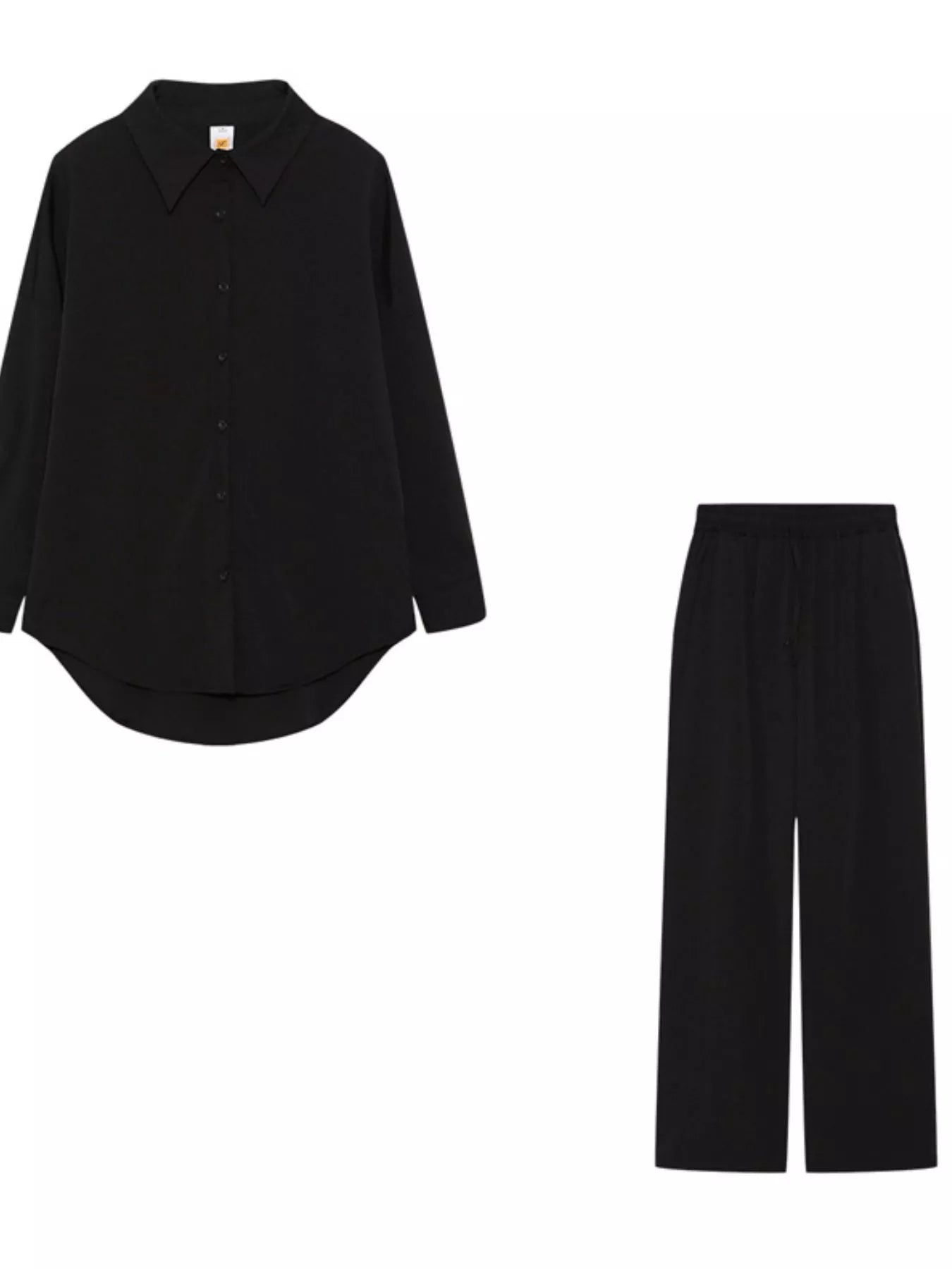 Full Size Button Up Shirt and Pants Set Plus Size