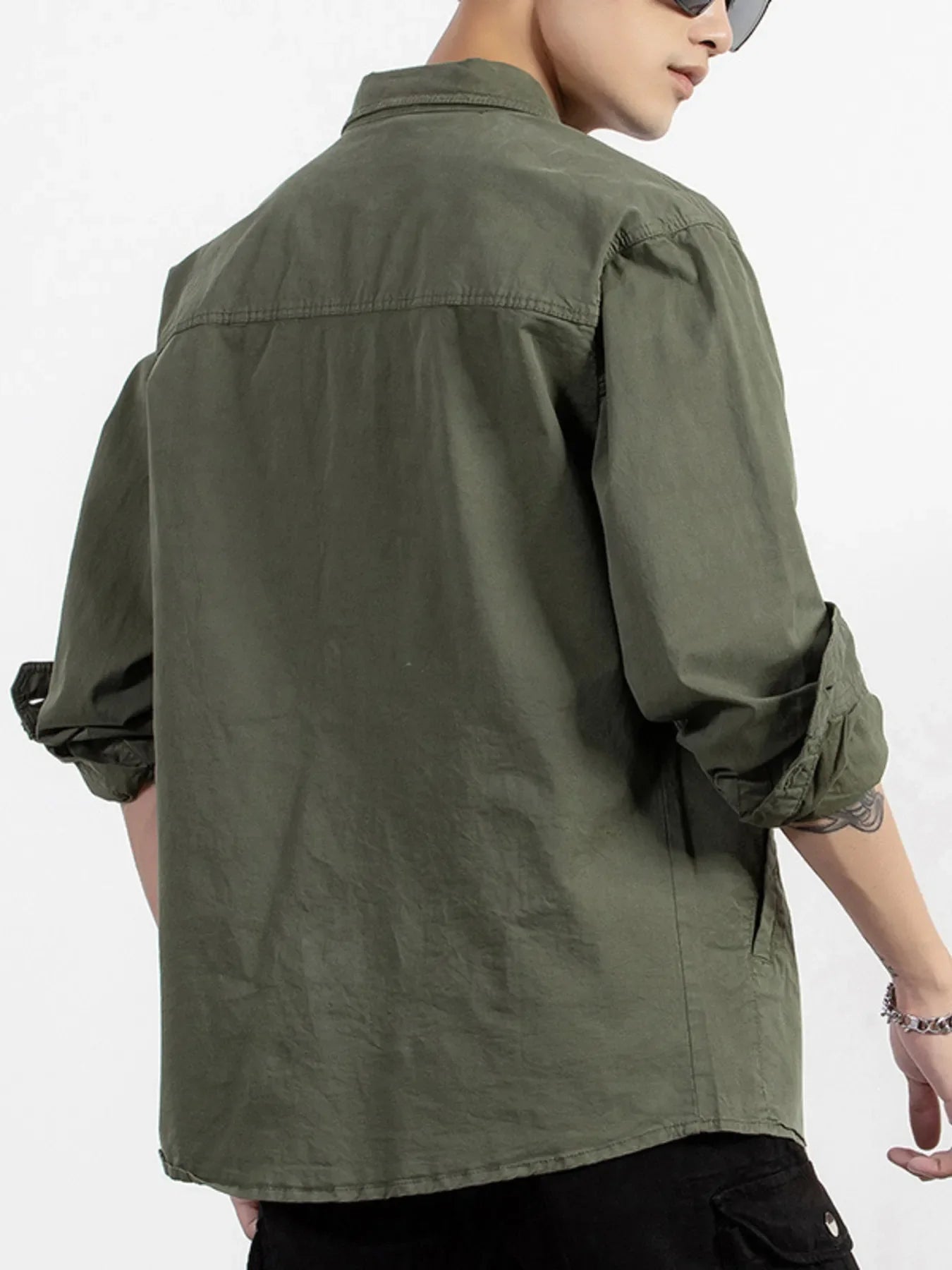 Men's Plus Size Button Up Long Sleeve Shirt