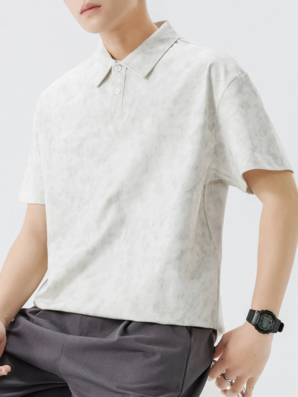 Men's Plus Size Button Detail Short Sleeve Polo