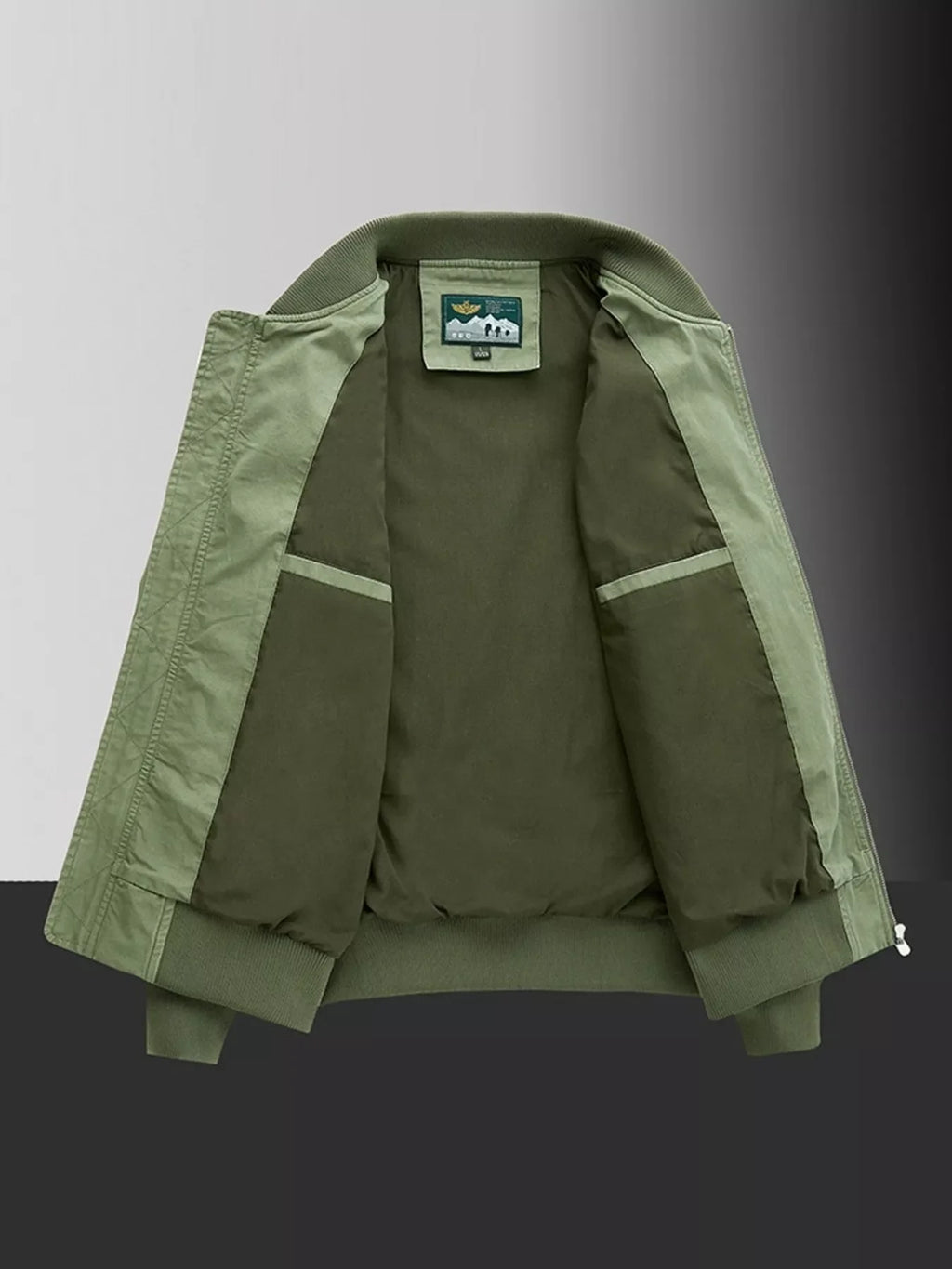 Men's Plus Size Zip Up Bomber Jacket