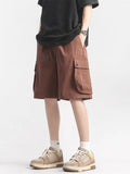 Men's Plus Size Casual Cargo Shorts with Drawstring