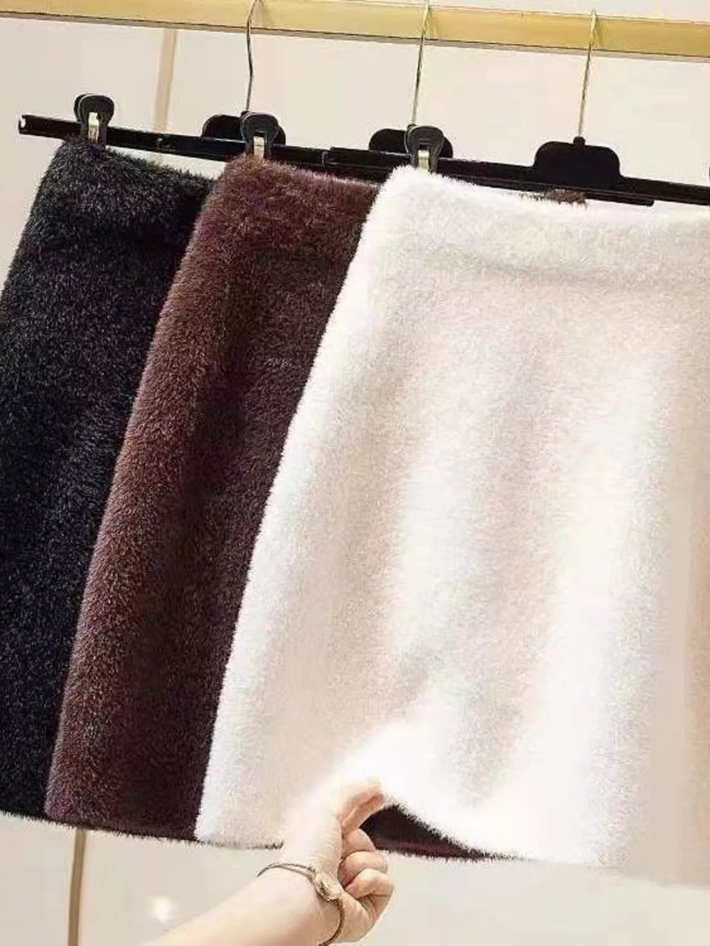 Plush Knit Mini Skirt