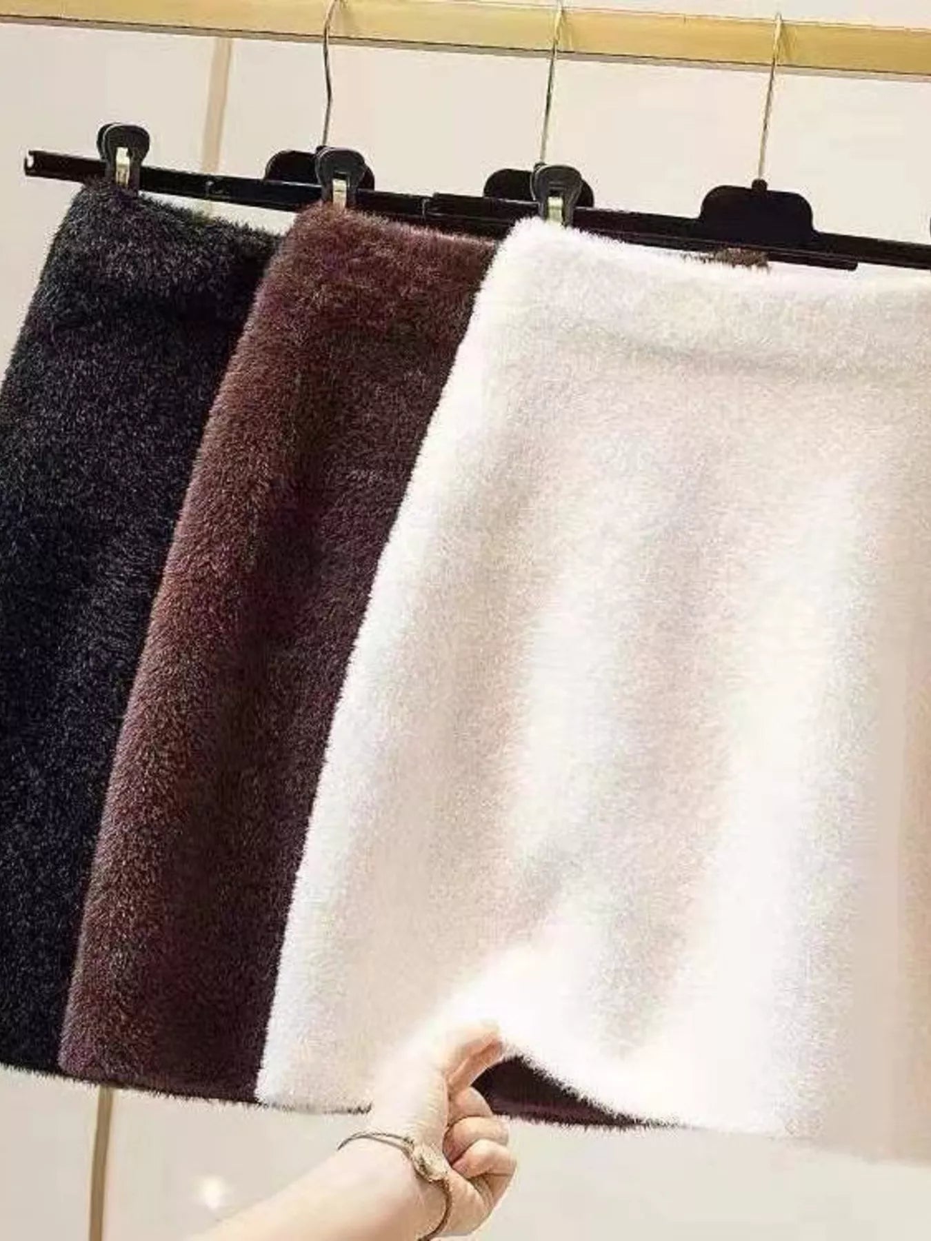 Plush Knit Mini Skirt