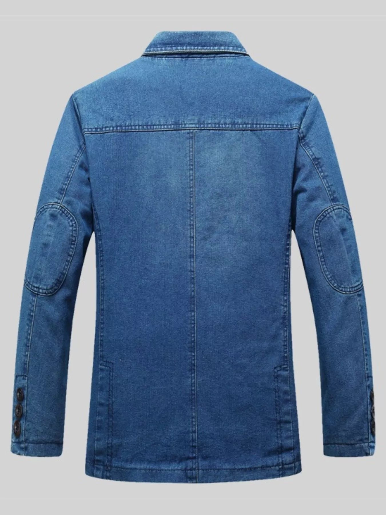 Men's Plus Size Button Down Denim Blazer Jacket