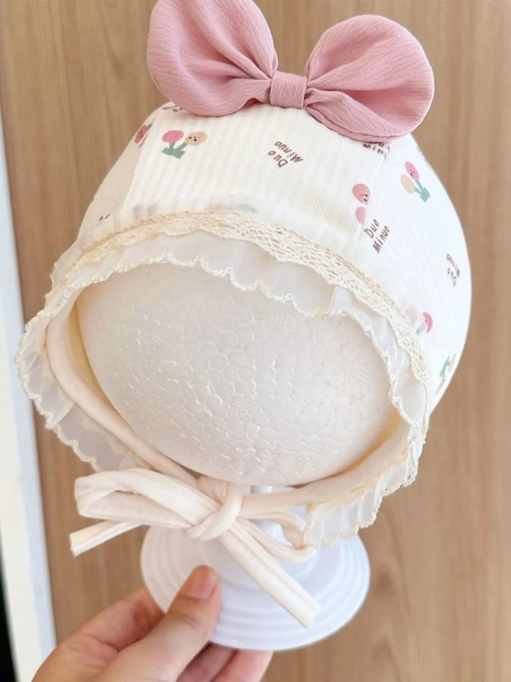 Children's Lace Detail Cute Bowknot Hat