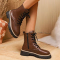 Round Toe Lace Up Boots