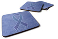 Periwinkle Blue Ribbon for Esophageal and Stomach Cancer Awareness Foam Coasters Set of 4 Cup Coasters for Indoor Outdoor, Tabletop Protection, Anti Slip, Mouse pad Material
