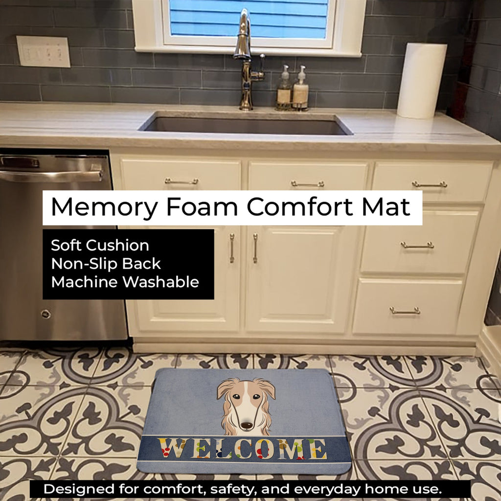 Borzoi Welcome Memory Foam Kitchen Mat Machine Washable Anti-Fatigue Cushion Comfort Bath or Kitchen Rug