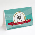 Boston Terrier Merry Christmas Greeting Cards Pack of 8 Blank Cards with Envelopes Whimsical A7 Size 5x7