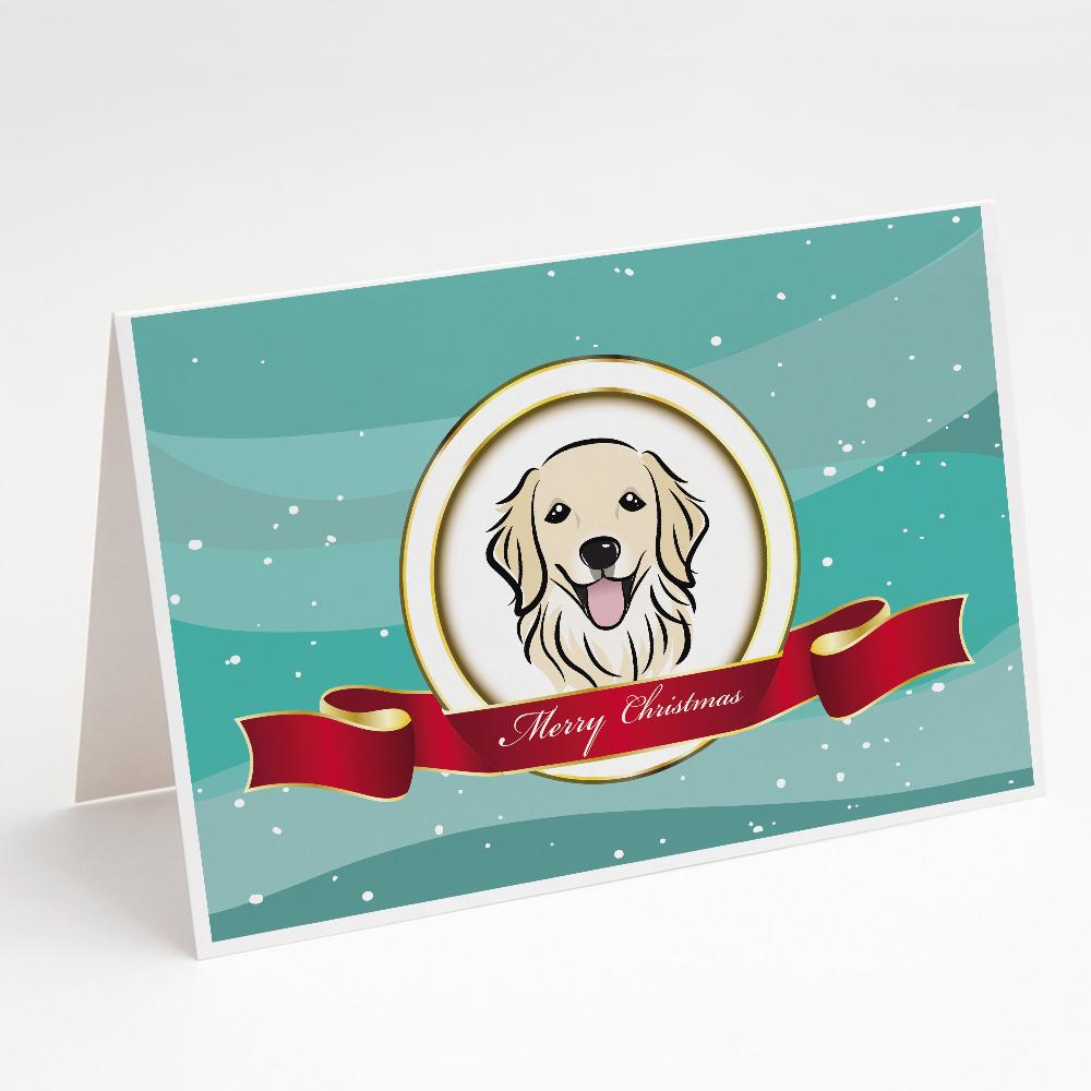 Golden Retriever Merry Christmas Greeting Cards Pack of 8 Blank Cards with Envelopes Whimsical A7 Size 5x7