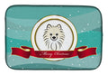 Pomeranian Merry Christmas Dish Drying Mat Absorbent Dish Drying Mat Pad for Kitchen Counter Dish Drainer Mat for Countertop, 14 x 21", Multicolor