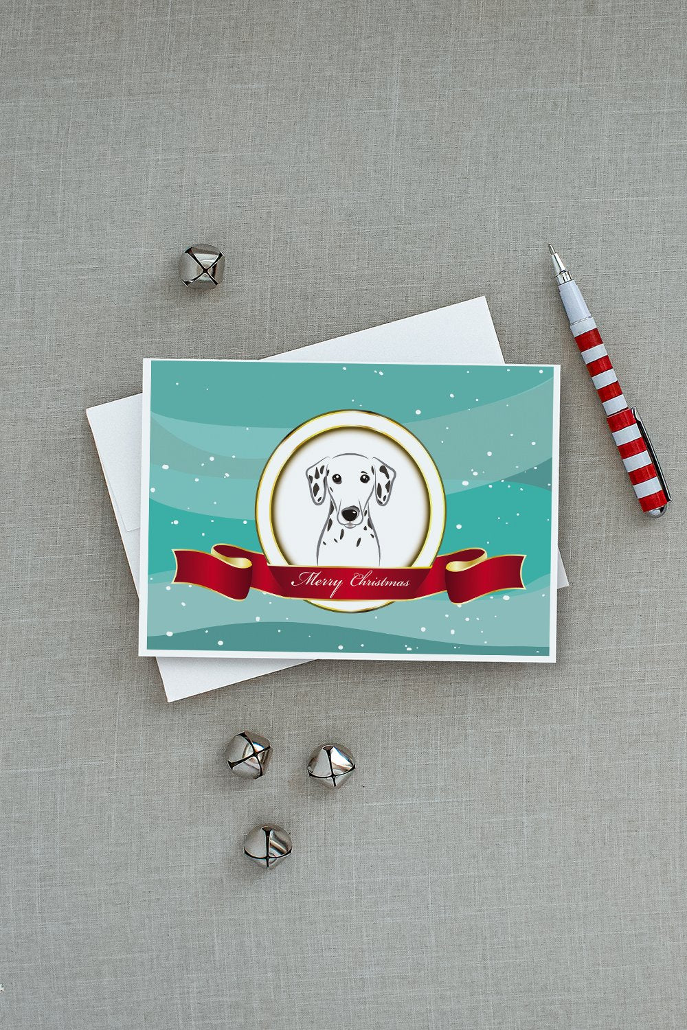 Dalmatian Merry Christmas Greeting Cards Pack of 8 Blank Cards with Envelopes Whimsical A7 Size 5x7