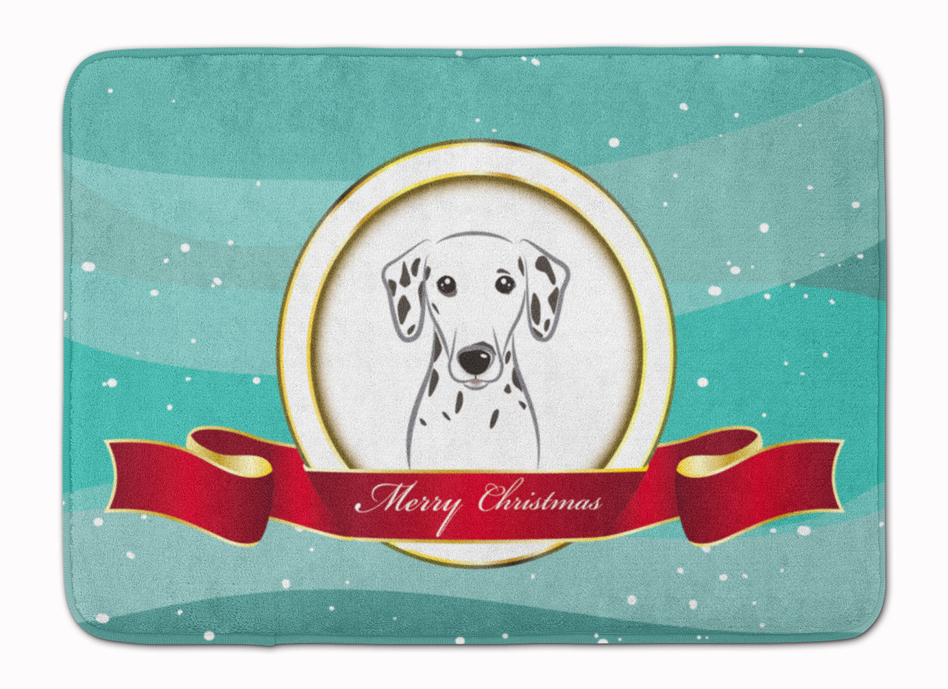 Dalmatian Merry Christmas Memory Foam Kitchen Mat Machine Washable Anti-Fatigue Cushion Comfort Bath or Kitchen Rug
