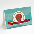 Longhair Red Dachshund Merry Christmas Greeting Cards Pack of 8 Blank Cards with Envelopes Whimsical A7 Size 5x7