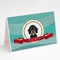 Smooth Black and Tan Dachshund Merry Christmas Greeting Cards Pack of 8 Blank Cards with Envelopes Whimsical A7 Size 5x7