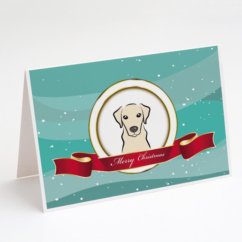 Yellow Labrador Merry Christmas Greeting Cards Pack of 8 Blank Cards with Envelopes Whimsical A7 Size 5x7